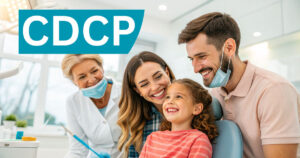 Dentist explaining CDCP coverage to a patient