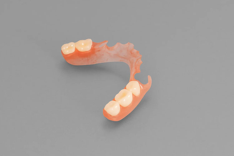 Flexible partial dentures showing natural gum color