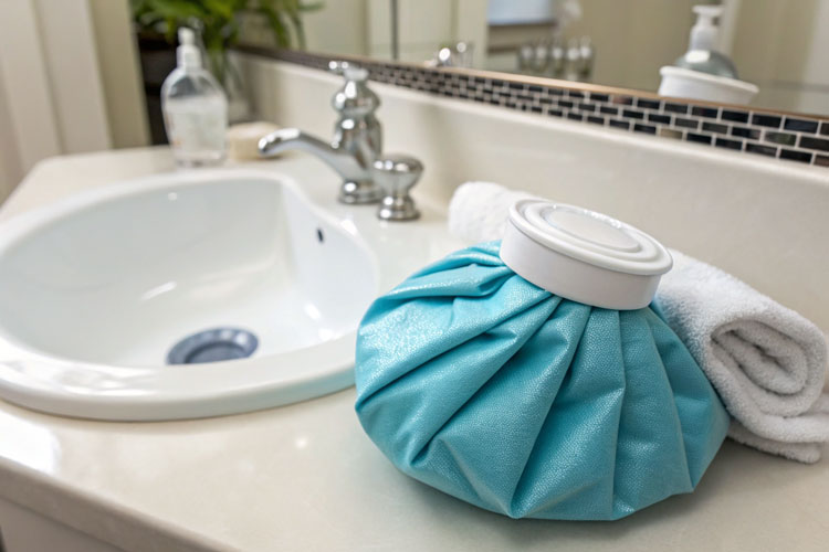 Cold compress used to relieve dental implant pain